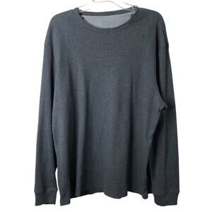 Club Room NWT Men's Long Sleeve Thermal Waffle Knit Shirt in Dark Lead Size XL